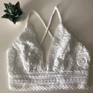White Lace Crop Top